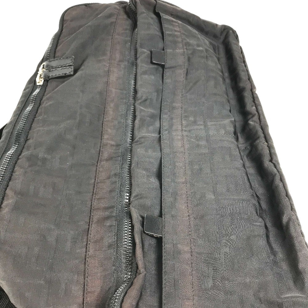 FENDI FF Logo Zucca Bag 2WAY Duffle Bag Nylon Black Used