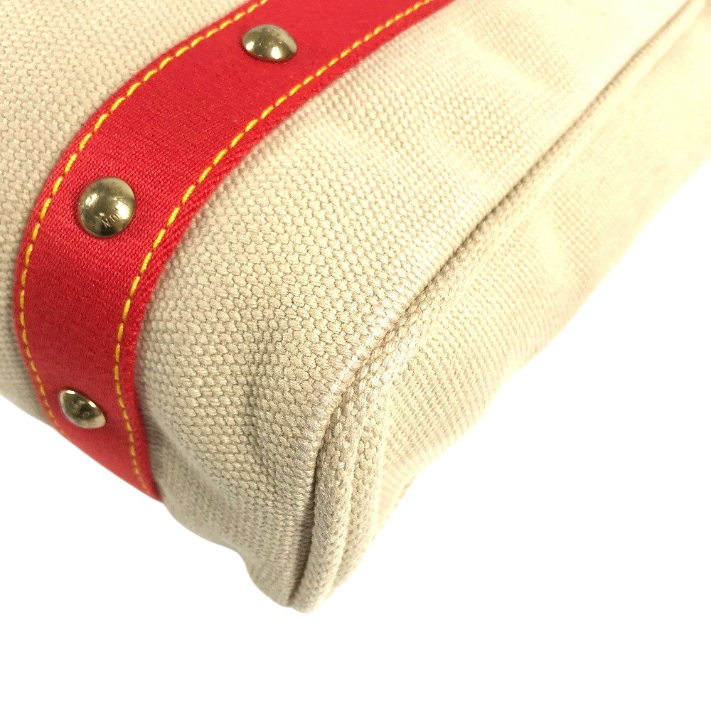 LOUIS VUITTON M40035 Antigua Cabas MM Bag Tote Bag shawl Shoulder Bag Canvas Beige/Red Used