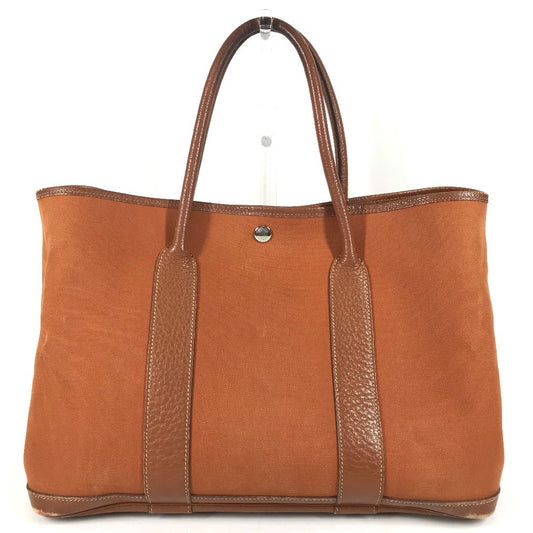 HERMES Garden Party PM Garden Party PM Shoulder Bag Tote Bag Leather/Canvas Orange Used