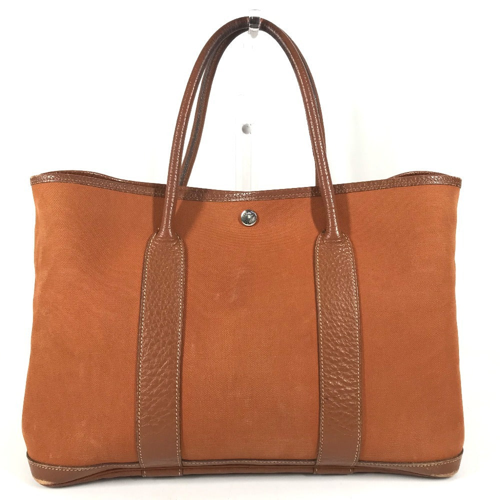 HERMES Garden Party PM Garden Party PM Shoulder Bag Tote Bag Leather/Canvas Orange Used