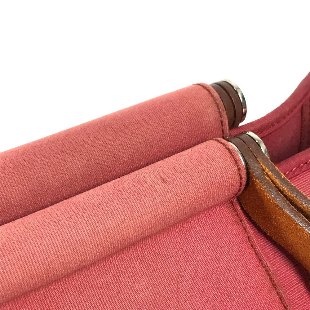 HERMES vertical Kabak Elan PM Kabak Elan PM Shoulder Bag, 2-Way Bag Tote Bag Leather/Canvas RedBased/Brown Used