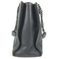 BVLGARI logo Shoulder Bag, Shoulder Bag, Double Chain Tote Bag Leather Black Used