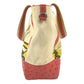 PRADA Logo Shoulder Bag Tote Bag Leather/Canvas yellow/Red x Beige Used