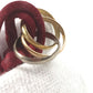 CARTIER K18 Gold 18K Trinity Cord Bracelet Accessory Jewelry Bangle Bracelet Au750 Red Used