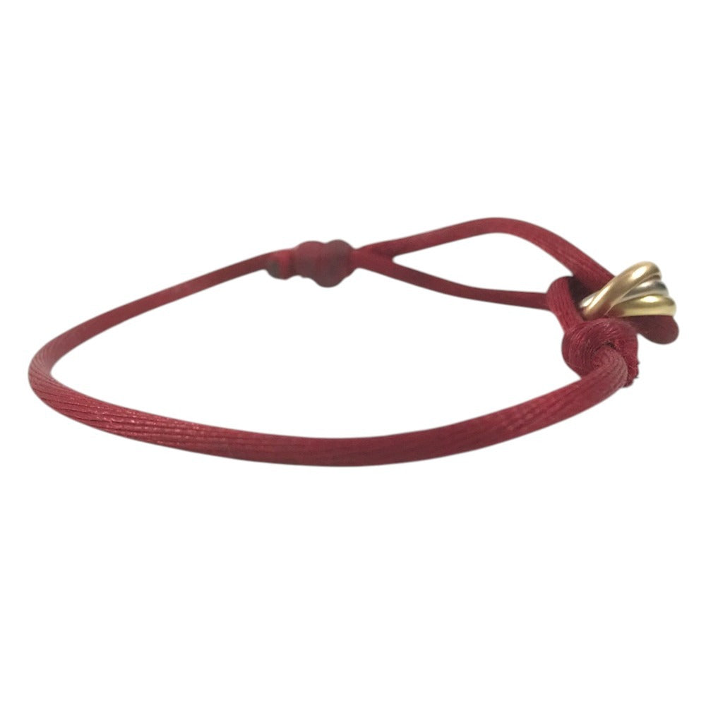 CARTIER K18 Gold 18K Trinity Cord Bracelet Accessory Jewelry Bangle Bracelet Au750 Red Used