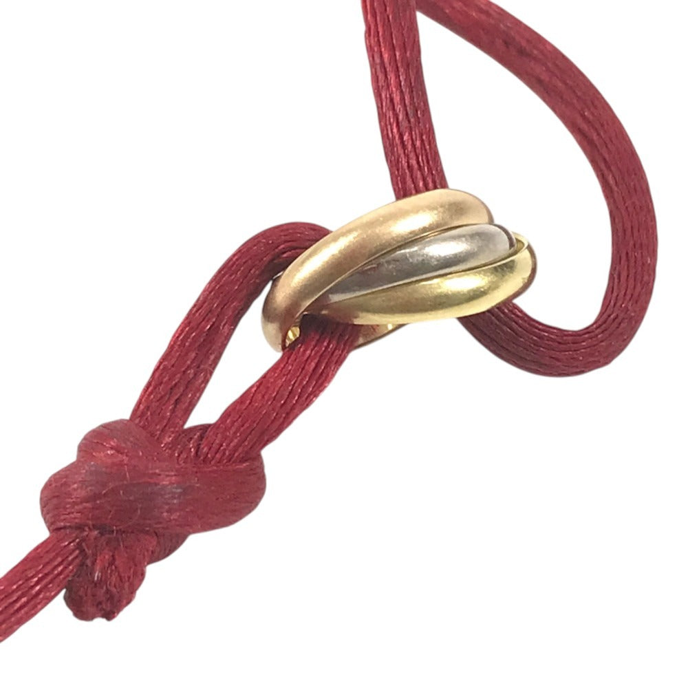 CARTIER K18 Gold 18K Trinity Cord Bracelet Accessory Jewelry Bangle Bracelet Au750 Red Used