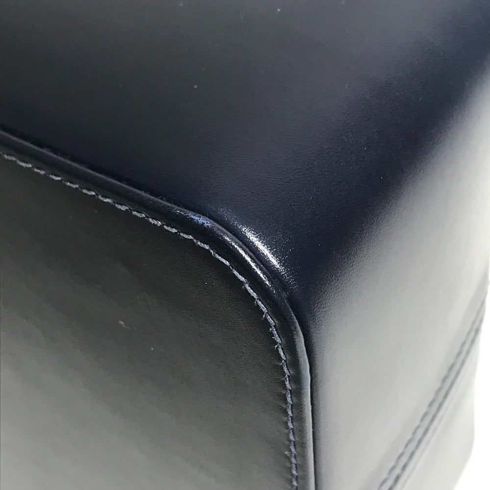 HERMES vintage Vanity bag bag pouch Hand Bag Leather Navy Used