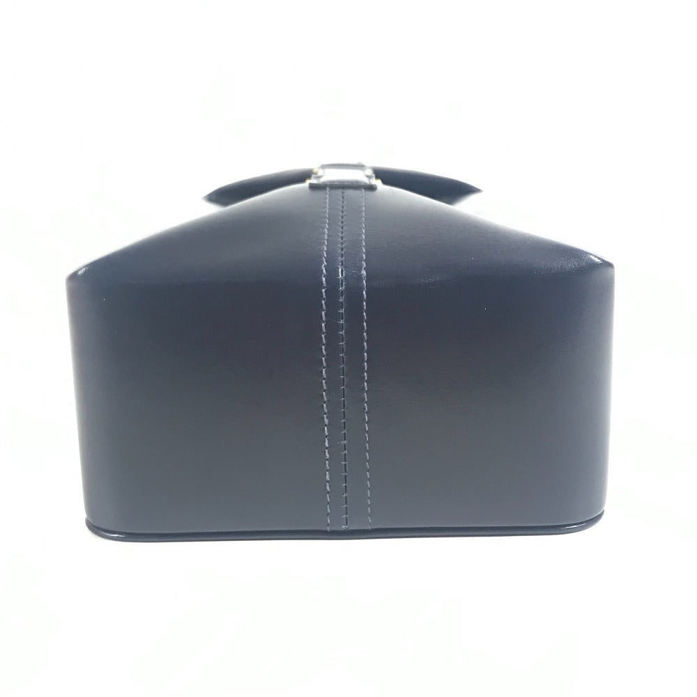 HERMES vintage Vanity bag bag pouch Hand Bag Leather Navy Used