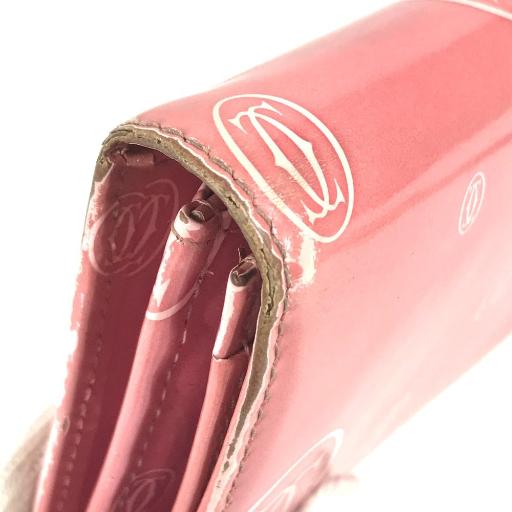 CARTIER Happy birthday logo Long Wallet Bi-fold Flap Long Wallet Leather pink Used