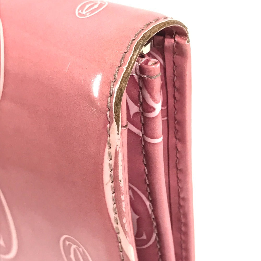 CARTIER Happy birthday logo Long Wallet Bi-fold Flap Long Wallet Leather pink Used