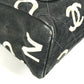 CHANEL vintage CC Mark logo quilted all-over pattern Bag Tote Bag Hand Bag Canvas Black/White Used