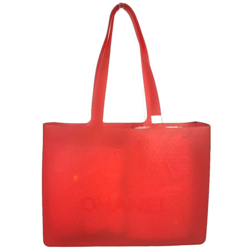 CHANEL vintage Logo CC CC Mark Big Vintage red rubber tote bag Shoulder Bag rubber Red Used