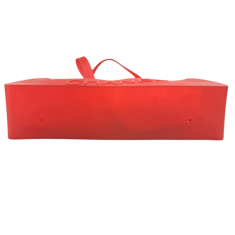 CHANEL vintage Logo CC CC Mark Big Vintage red rubber tote bag Shoulder Bag rubber Red Used