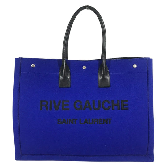 SAINT LAURENT PARIS 509415 RIVE GAUCHE Bag Shoulder Bag Tote Bag felt / Leather blue/Black Used