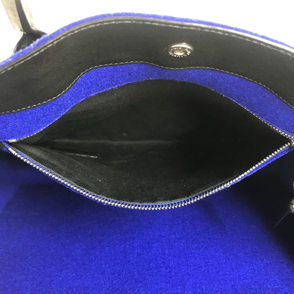 SAINT LAURENT PARIS 509415 RIVE GAUCHE Bag Shoulder Bag Tote Bag felt / Leather blue/Black Used