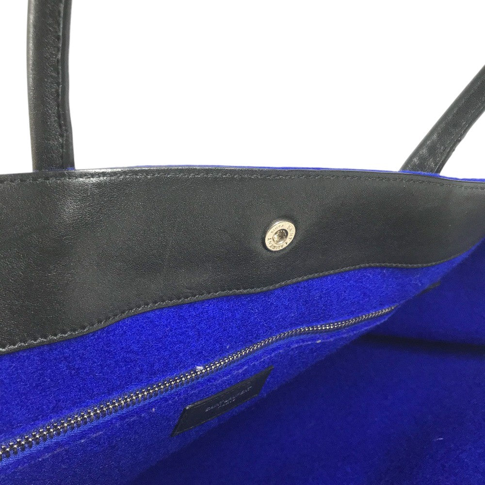 SAINT LAURENT PARIS 509415 RIVE GAUCHE Bag Shoulder Bag Tote Bag felt / Leather blue/Black Used