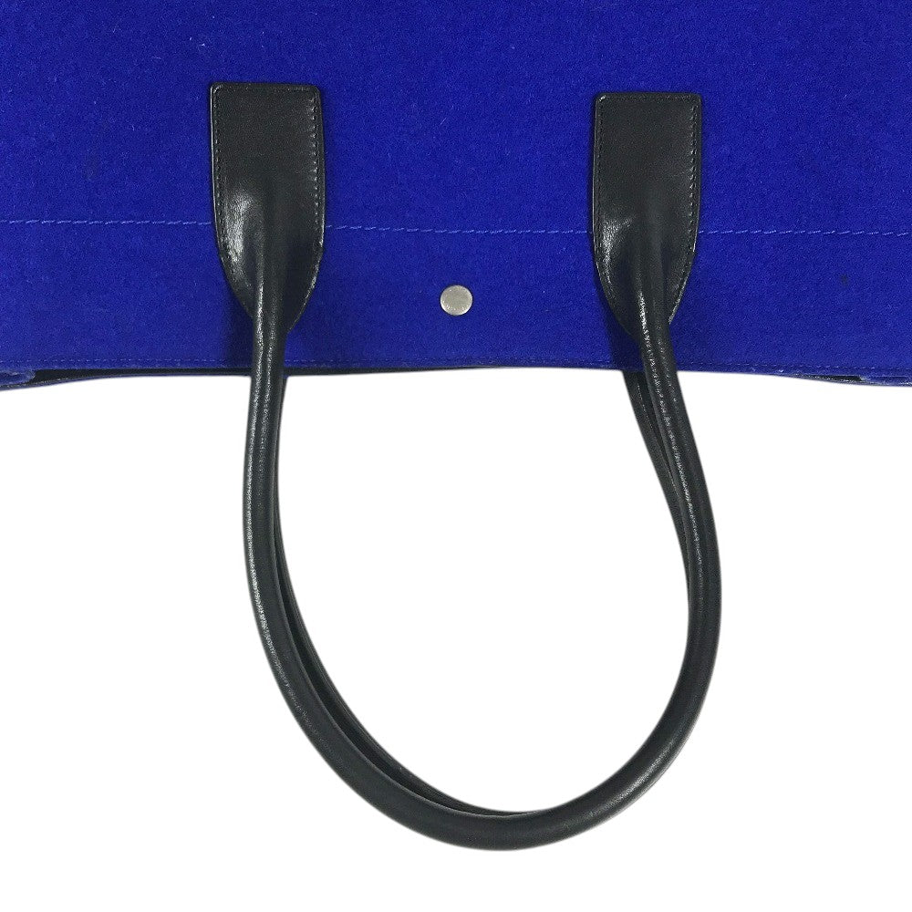 SAINT LAURENT PARIS 509415 RIVE GAUCHE Bag Shoulder Bag Tote Bag felt / Leather blue/Black Used