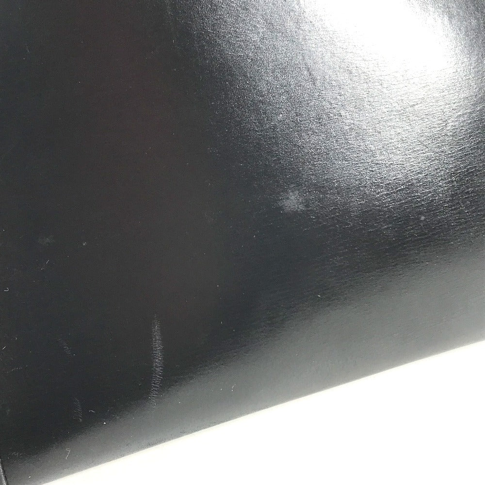 HERMES H logo vintage Jige PM Bag Document Bag Flap Cluch Bag Clutch bag Leather Black Used
