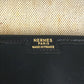 HERMES H logo vintage Jige PM Bag Document Bag Flap Cluch Bag Clutch bag Leather Black Used