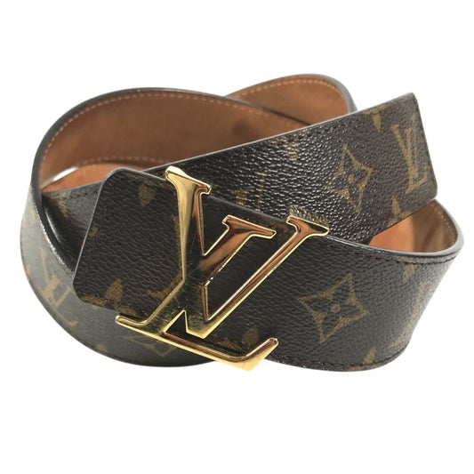 LOUIS VUITTON M9608V Monogram Ceinture Initial Accessory buckle LV logo belt MonogramCanvas Brown Used