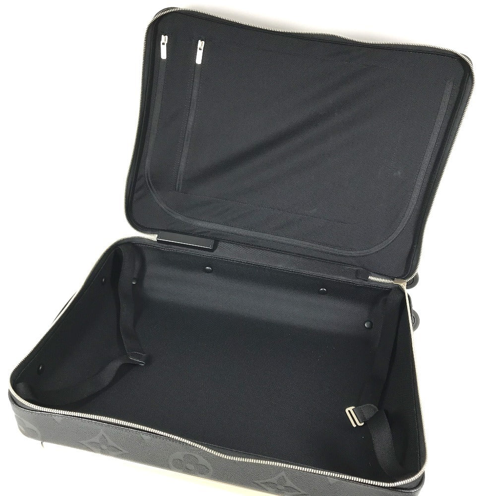 LOUIS VUITTON M13783 Monogram Giant Embossed suitcase horizon 55 Suitcase, 4-wheel travel bag Carry Bag Leather Black Used