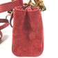 GUCCI 007 1793 0236 vintage Bamboo Mini 2-Way Bag Bag Shoulder Bag Hand Bag Leather / suede Red Used
