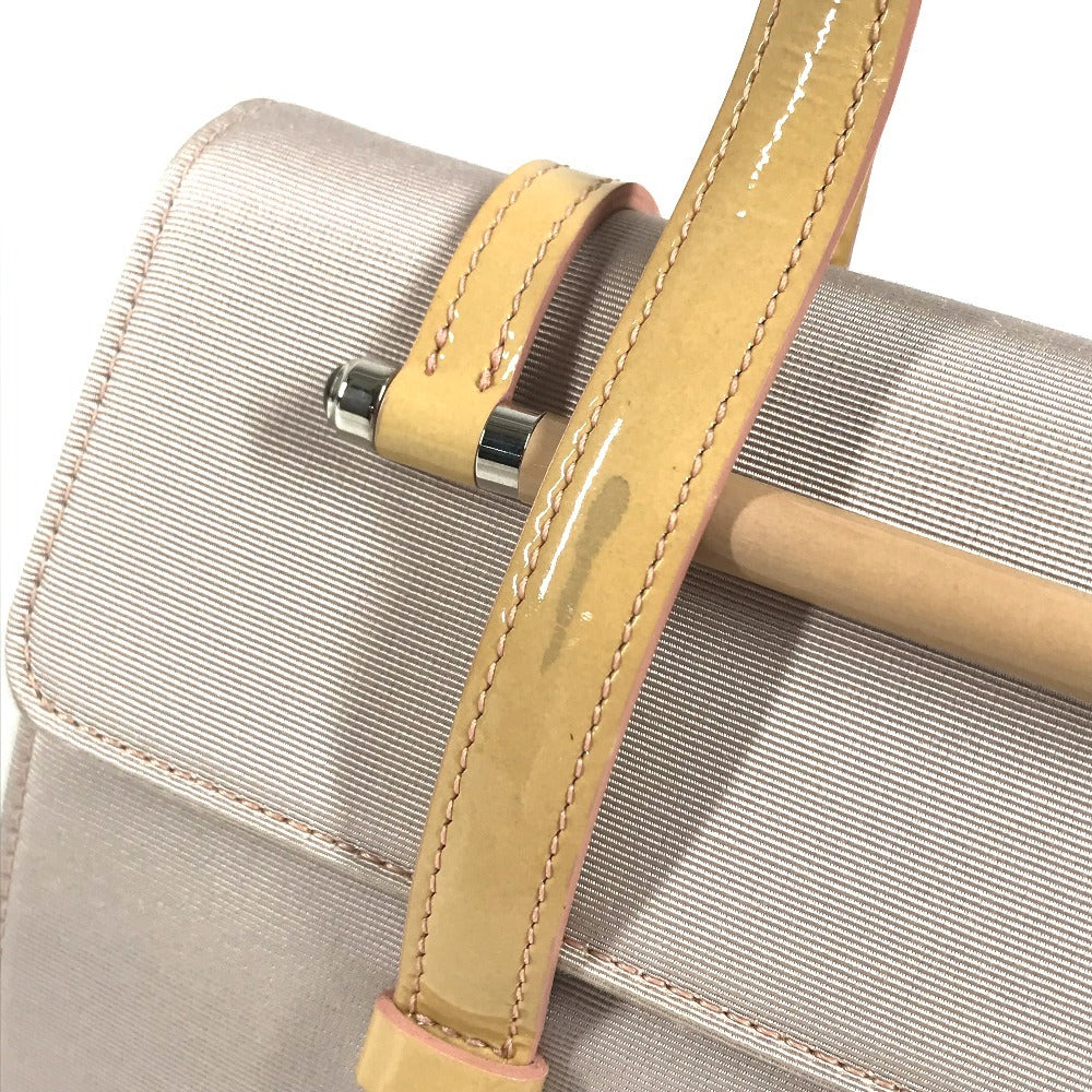 CARTIER Cabochon Logo Bag 2WAY Bag Shoulder Bag Hand Bag Canvas / Patent Leather BeigeBased/Pink BeigeBased Used