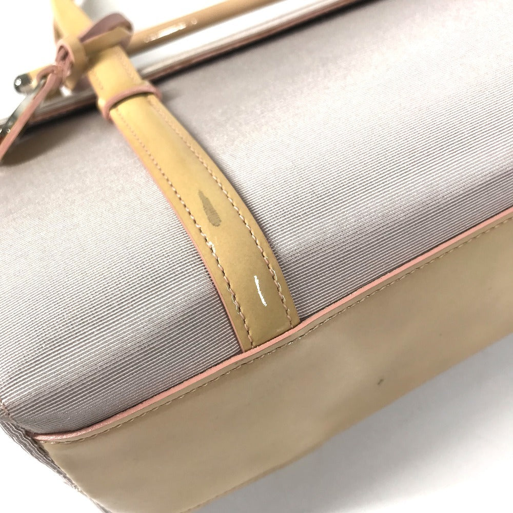 CARTIER Cabochon Logo Bag 2WAY Bag Shoulder Bag Hand Bag Canvas / Patent Leather BeigeBased/Pink BeigeBased Used