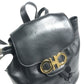 Salvatore Ferragamo Gancini Logo Mini Backpack bag backpack Backpack Leather Black/Gold Used