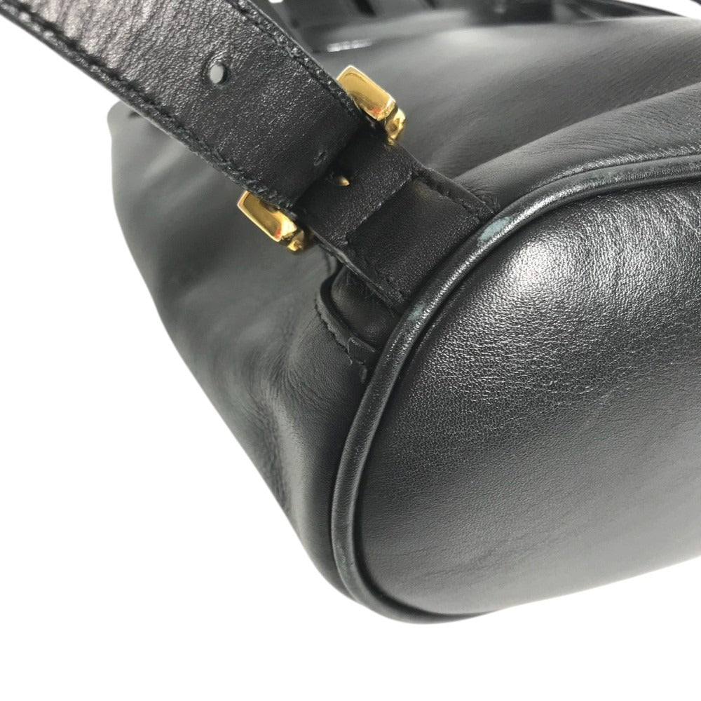 Salvatore Ferragamo Gancini Logo Mini Backpack bag backpack Backpack Leather Black/Gold Used