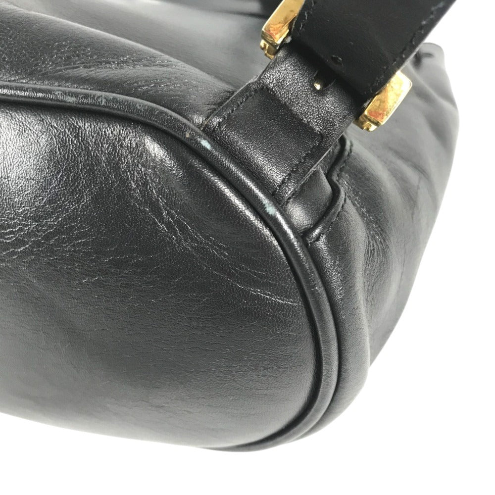 Salvatore Ferragamo Gancini Logo Mini Backpack bag backpack Backpack Leather Black/Gold Used