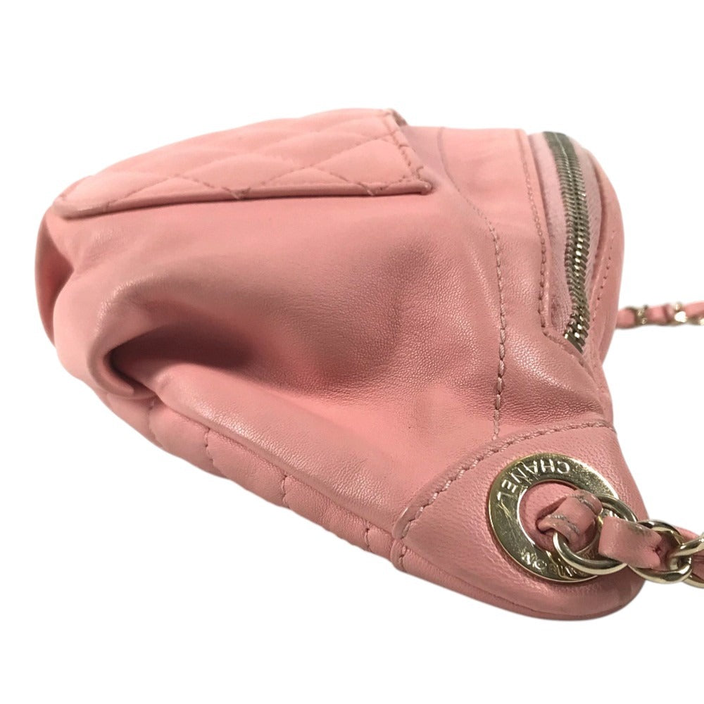 CHANEL Chain Belt Bag Waist Pouch CC CC Mark Bag Cross Quilted Matelasse body bag Leather pink/GoldHardware Used
