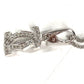 CARTIER K18 Gold 18K 2C Logo Charm Pendant Top Necklace Accessories Chain Necklace Jewelry Diamond charm WG750 Silver Used