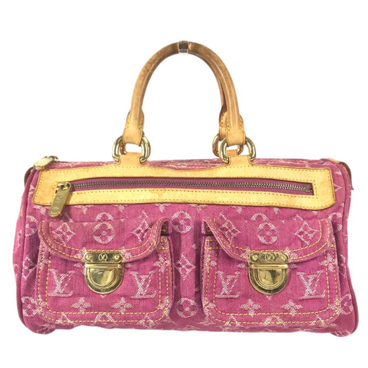 LOUIS VUITTON M95214 MonogramDenim Neo Speedy Size Mini Duffle Bag Hand Bag Monogram Denim Canvas pink Used