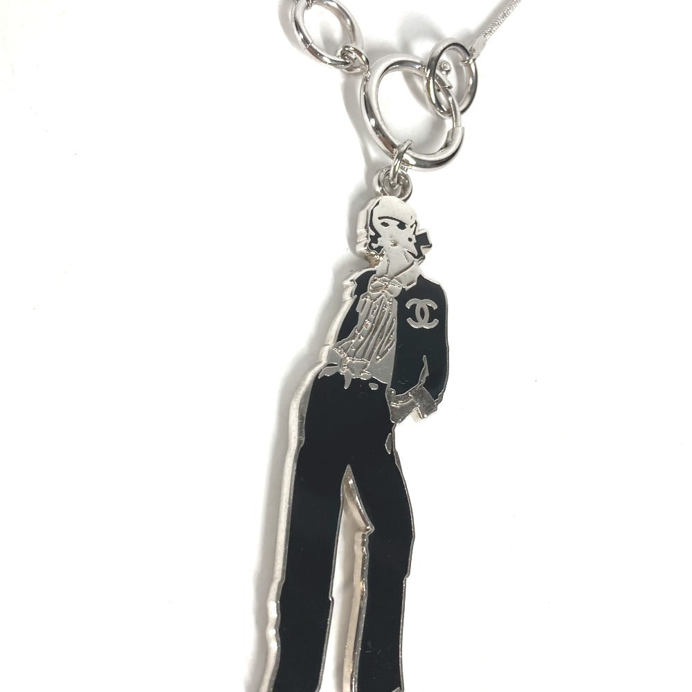 CHANEL 03P Mademoiselle CC CC Mark Accessories Necklace Metal Black/Silver Used