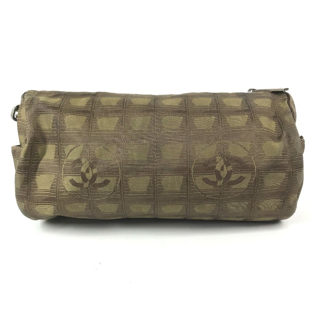 CHANEL New travel line Cylindrical CC CC Mark logo Vintage Chanel shoulder bag. Shoulder Bag Leather / Nylon khaki Used