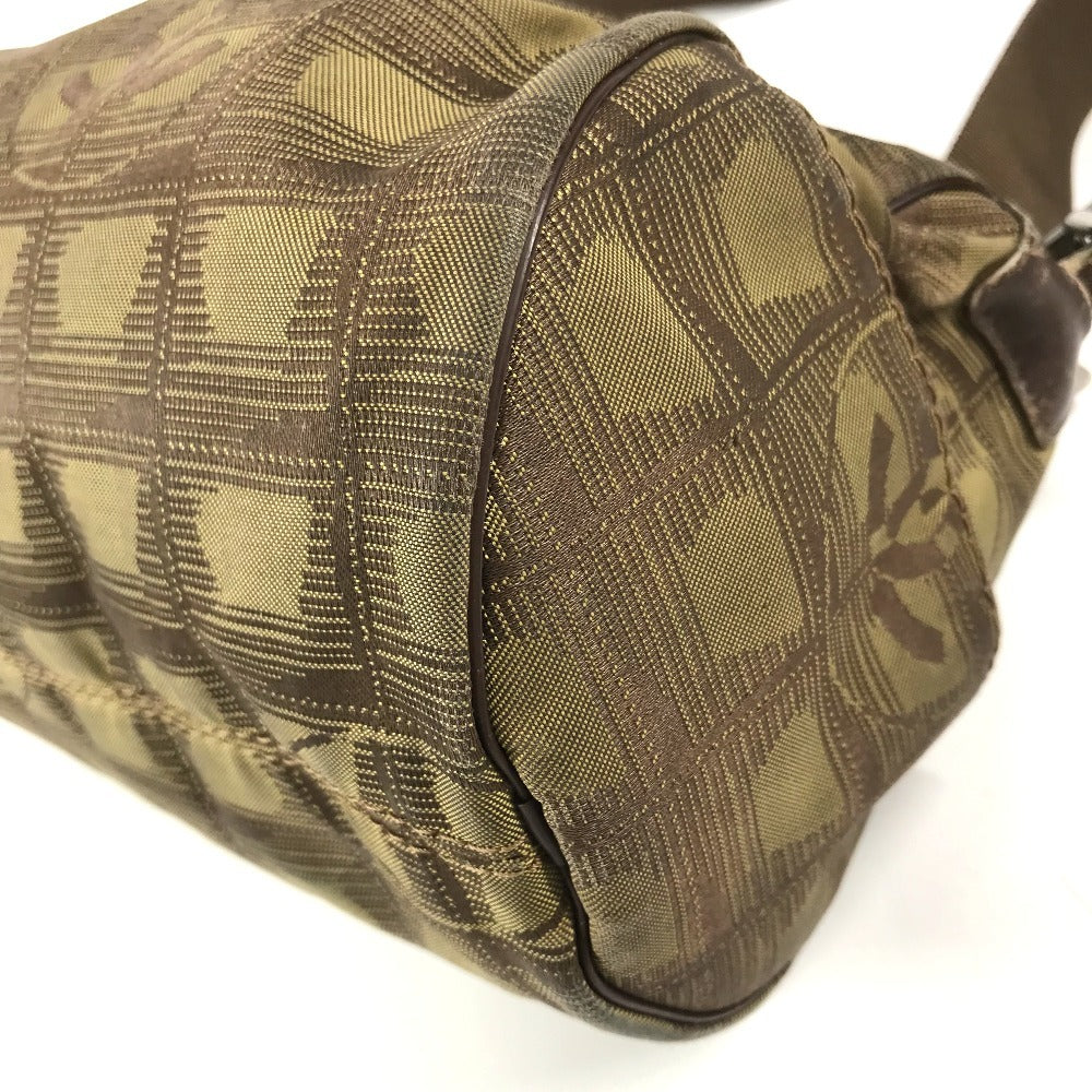CHANEL New travel line Cylindrical CC CC Mark logo Vintage Chanel shoulder bag. Shoulder Bag Leather / Nylon khaki Used