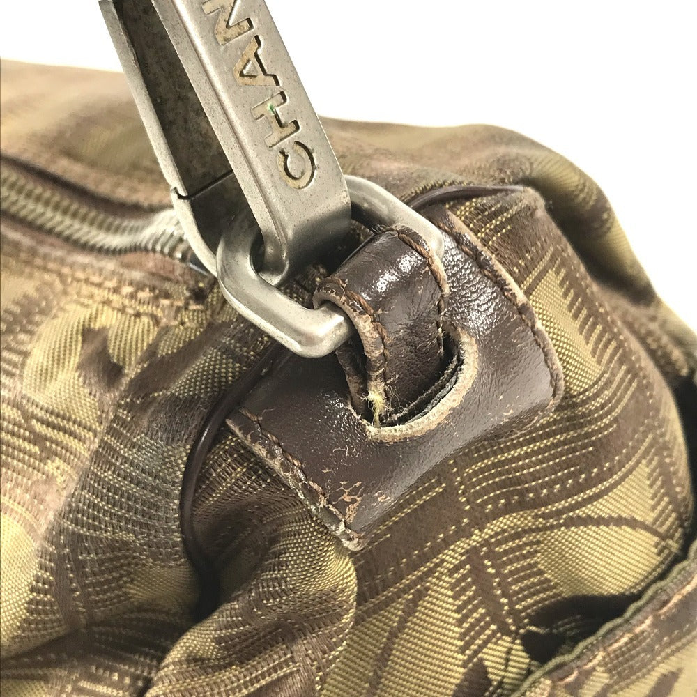 CHANEL New travel line Cylindrical CC CC Mark logo Vintage Chanel shoulder bag. Shoulder Bag Leather / Nylon khaki Used