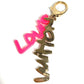 LOUIS VUITTON M65768 Bijoux SacGraffiti Bag Charm Key Holder Metal pink/Gold Used