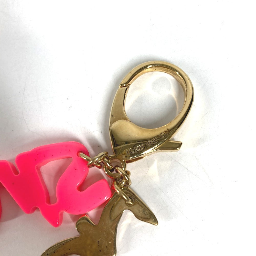 LOUIS VUITTON M65768 Bijoux SacGraffiti Bag Charm Key Holder Metal pink/Gold Used
