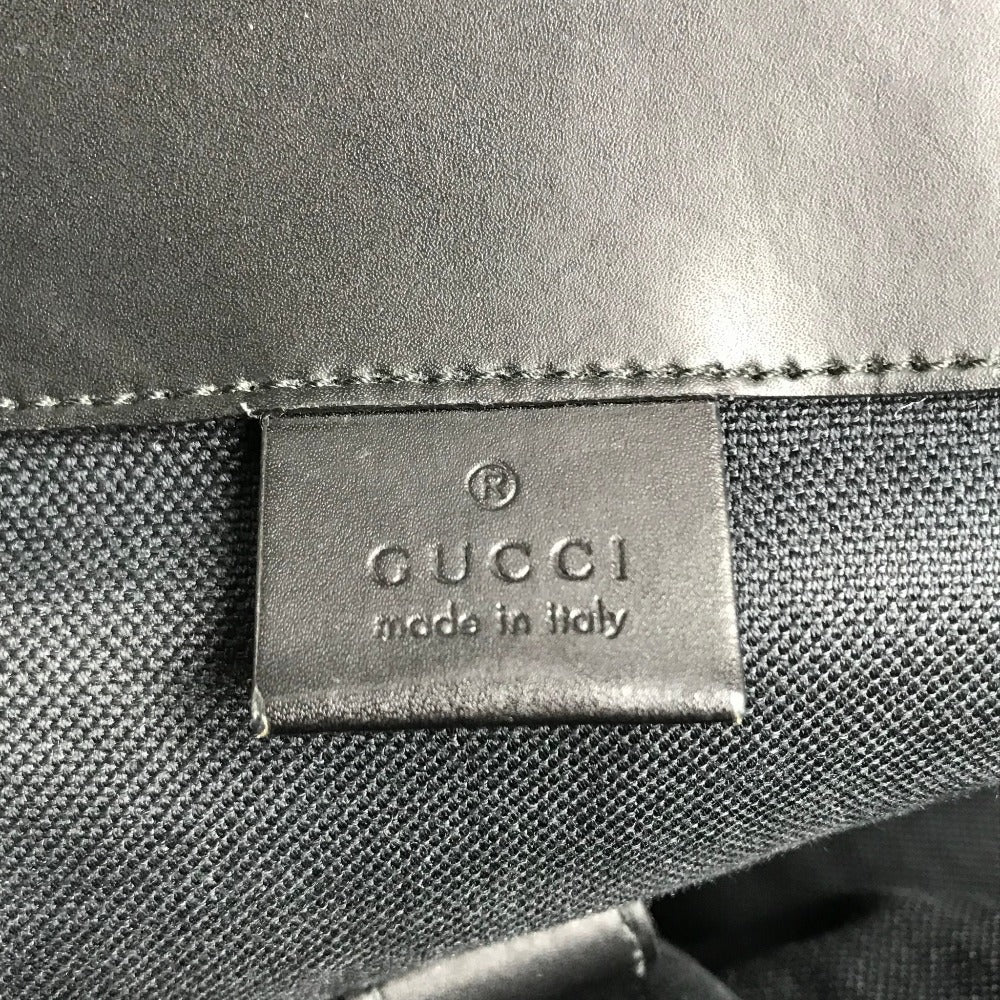 GUCCI 495563 GG Supreme logo bag backpack Backpack PVC/Leather Black Used