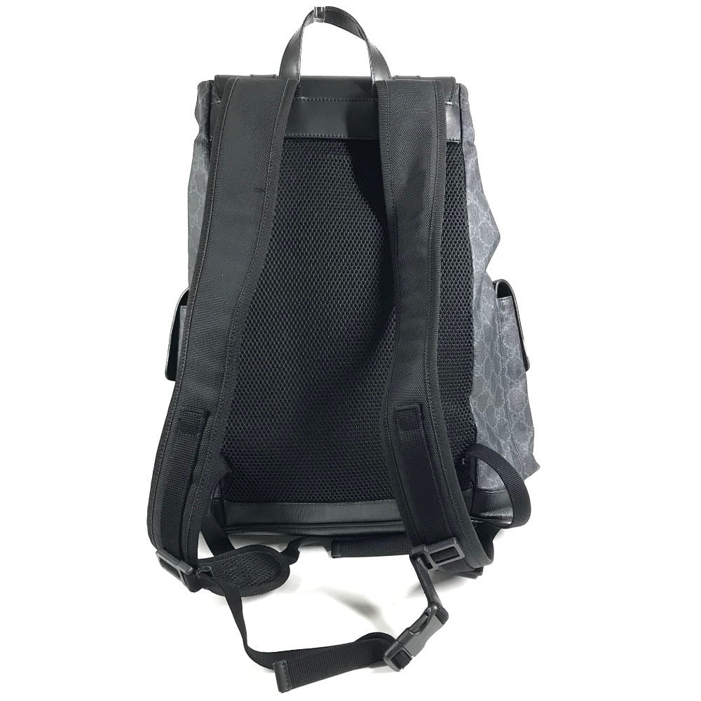 GUCCI 495563 GG Supreme logo bag backpack Backpack PVC/Leather Black Used
