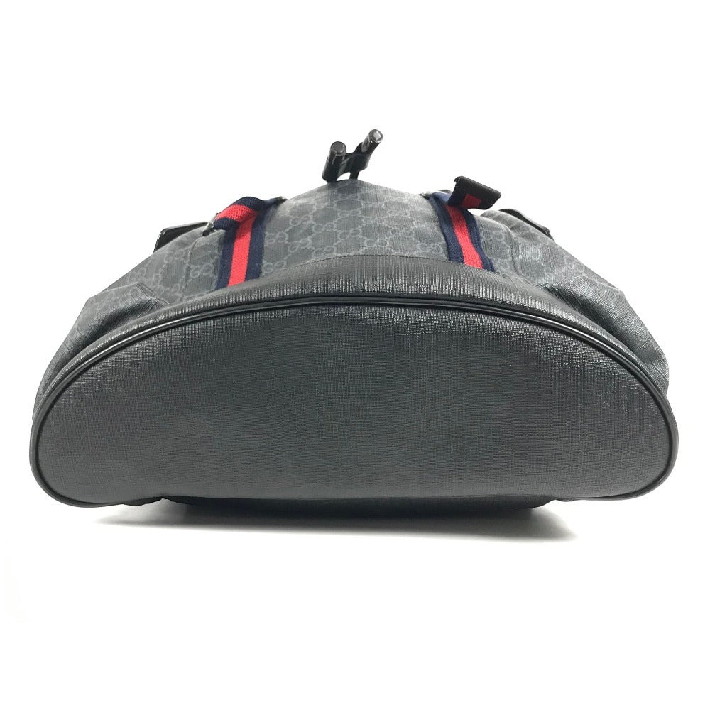 GUCCI 495563 GG Supreme logo bag backpack Backpack PVC/Leather Black Used