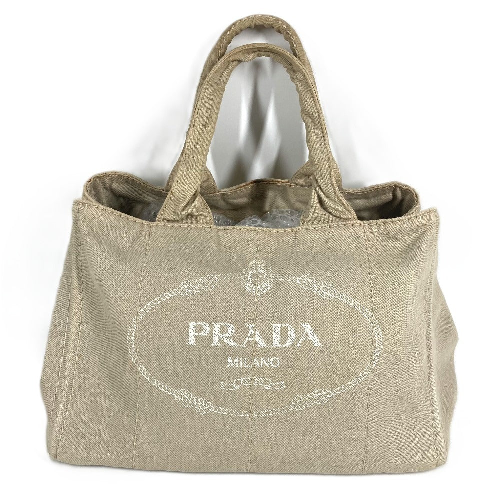 PRADA Canapa logo Bag Shoulder Bag Tote Bag Hand Bag Canvas Beige Used