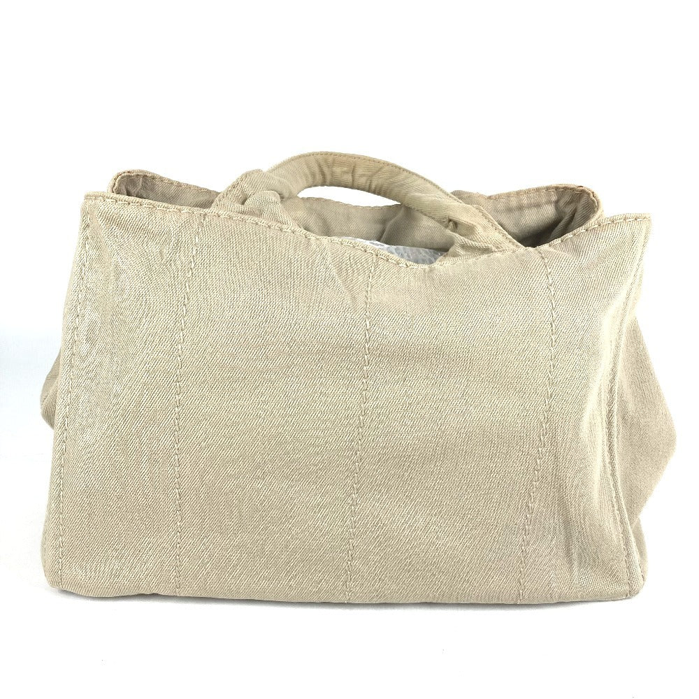 PRADA Canapa logo Bag Shoulder Bag Tote Bag Hand Bag Canvas Beige Used