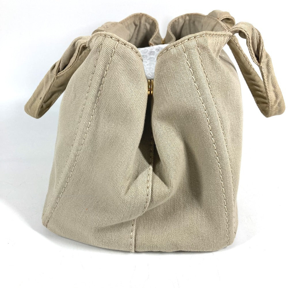 PRADA Canapa logo Bag Shoulder Bag Tote Bag Hand Bag Canvas Beige Used