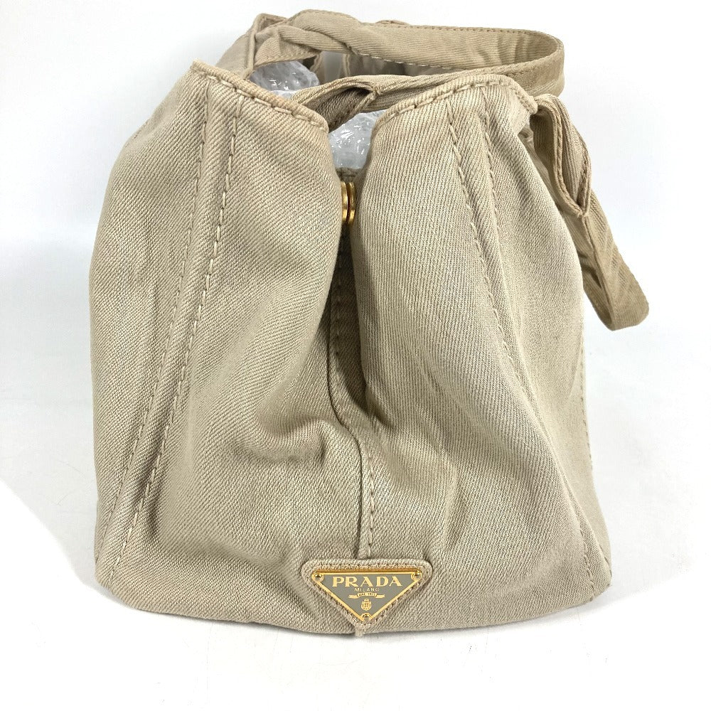 PRADA Canapa logo Bag Shoulder Bag Tote Bag Hand Bag Canvas Beige Used