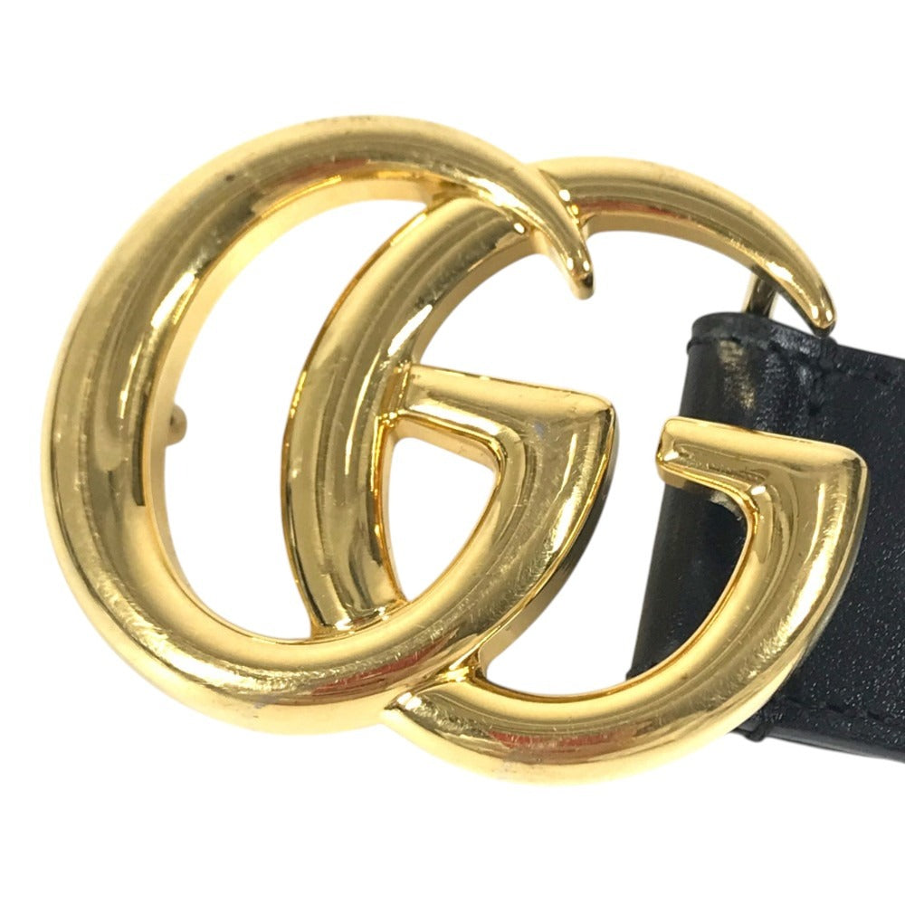 GUCCI 414516 GG logo buckle Belts for bottoms Accessories belt Leather Black/Gold Used
