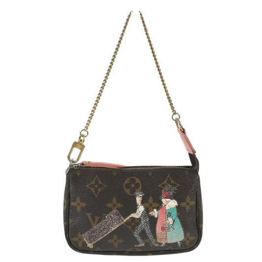 LOUIS VUITTON M60290 Monogram Porter Line Mini Pochette Accessoires Bag, Shoulder Bag, Chain Bag, Pouch Hand Bag MonogramCanvas Brown Used