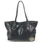 GUCCI 169946 New Brit GG Logo Bag Shoulder Bag Tote Bag Shoulder Bag Leather Black Used